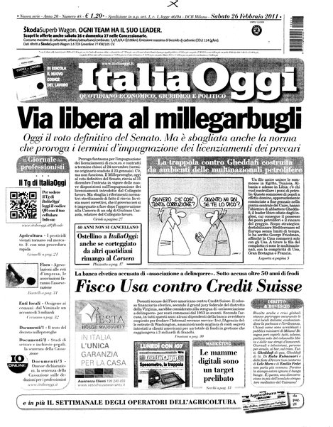 Italia oggi : quotidiano di economia finanza e politica